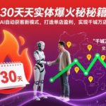 30天实体爆火秘籍，AI自动获客新模式，打造单店盈利，实现千城万店