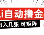 AI自动撸金，日入几张，全自动不占用时间，可矩阵批量放大操作【揭秘】