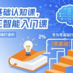 AI基础认知课，专为零基础打造的人工智能入门课