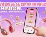 情感音乐短视频赛道，5分钟教会你，快速起号涨粉，手机简单操作即可完成