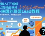 国外联盟賺美刀项目，从0到1教你玩转国外联盟Lead教程，纯新手可操作性100%
