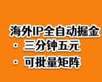 海外ip全自动掘金，2025必做蓝海项目，3分钟落地，矩阵直接开干【揭秘】