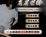 一个人起盘的底层逻辑，私域流量-直播电商-实体获客，一人起盘的36种賺钱思路
