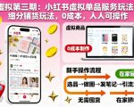 虚拟第三期：小红书虚拟单品服务玩法+细分铺货玩法，0成本，人人可操作
