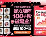 小红书暴力矩阵起号，教你打通引流-变现速通，日锁100+粉，破流量黑盒