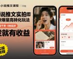 小说推文实拍双图文最新爆量高转化玩法，全程干货，0粉起步，发就有收益