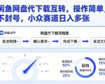 闲鱼网盘代下载互转，操作简单，不封号，小众赛道日入多张
