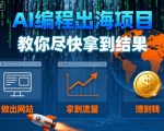 AI编程出海项目，教你尽快拿到结果-做出网站、拿到流量、賺到钱