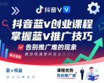 抖音蓝v创业课程，教你快速掌握抖音蓝v推广技巧，告别推广难的现象