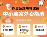 外卖运营指导课程，中小商家外卖指南，手把手带出能挣钱的外卖店
