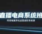 直播电商系统班，同领域差异化运营进阶系统课