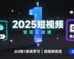 2025短视频变现实战课，从0到1系统学习短视频变现