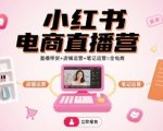 小红书电商直播营，直播带货+店铺运营+笔记运营=全电商