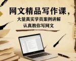 网文精品写作课，大量真实学员案例讲解，认真教你写网文