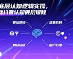 抖音底层认知逻辑实操，零基础抖音认知底层课程