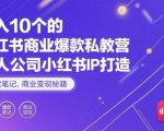 月入10个的小红书商业爆款私教营，一人公司小红书IP打造，爆款笔记，商业变现秘籍