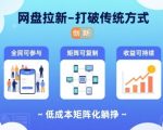 网盘拉新-打破传统方式，低成本矩阵化躺挣，全民可参与、矩阵可复制、收益可持续【揭秘】