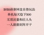 2025最新网盘自撸玩法，单机每天稳下3张，无需流量和拉人头，一个人就可轻松矩阵，全网独一份【揭秘】