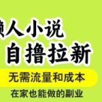 懒人小说自撸拉新，无需流量，一个账号一条作品就可以打爆收益，在家也能轻松做的副业【揭秘】