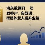 海关数据开发客户实战课，帮助外贸人提升业绩