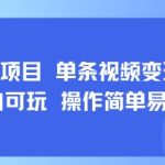8月AI蓝海项目，单条视频变现1k+ 小白可玩 操作简单易上手