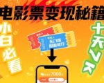 小白必看！卖电影票项目，零投入无门槛谁都能做，十天到手 7k，照做就行【揭秘】