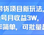 AI带货项目新玩法，实测单号月收益3W，小白操作简单，可批量起号