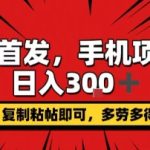 手机项目，日入3张+，复制黏贴即可，可矩阵操作，动手不动脑【揭秘】