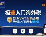 极速入门海外税，欧洲VAT财税合规，从0到1入门跨境电商财税