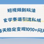 短视频新玩法玄学赛道引流私域单号每天稳定变现1k+闷声发财