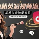 美业精英短视频流量课，掌握抖音流量密码，天天有询单，条条有转化