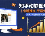 小说推文干货分享之知乎动静图玩法，每天3-4位数爆单实操课