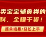 小红书卖宝宝辅食类的虚拟资料，从引流到私域变现，全程干货，简单粗暴，轻松上手