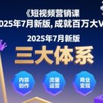 短视频营销课2025年7月新版，三大体系成就百万大V