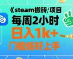 steam搬砖项目每周2小时日入1k+收益核心玩法，手把手教你，门槛低好上手