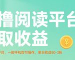 零撸阅读平台获取收益，最新无门槛平台，一部手机即可操作，单日收益50-3张【揭秘】
