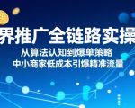 ​无界推广全链路实操，从算法认知到爆单策略，中小商家低成本引爆精准流量