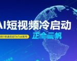 Tiktok Ai短视频快速冷启动，从0到1快速启动的账号