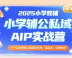 2025小学教辅公私域AIP实战营，一个适合普通人搞钱的项目，低成本，长期稳定