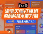 淘宝天猫打爆班原创高阶技术第71期，淘宝全站推广2.0