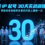 老板IP起号30天实战训练营，帮助实体老板把生意在抖音上重做一次