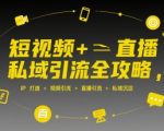 短视频+直播私域引流全攻略，IP打造 +视频引流 +直播引流 +私域沉淀