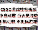 CSGO游戏挂G搬砖，小白纯手机即可操作，不用电脑打游戏，日入3张+，副业网创项目【揭秘】