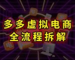 拼多多虚拟电商全流程拆解，深度学习每一个环节，看完即可上手实操