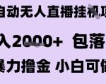 最新全自动抖音无人直播挂G项目，日入2k+ 包落地暴力撸金，小白可做【揭秘】