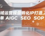 全域运营操盘孵化IP打造，高效 简单 AIGC SEO SOP