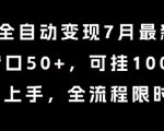 小说全自动变现7月玩法，单窗口50+，可挂100窗口，简单上手，全流程限时公布【揭秘】