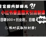 首富圈内部曝光小红书垂直图文引流新课，日吸300+创业粉，日入8张+，限时获取防封禁
