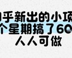 知乎新出的小项目，一个星期搞了6张，人人可做
