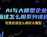 AI与大模型企业应该怎么用系列课程，究竟应该怎么用好大模型